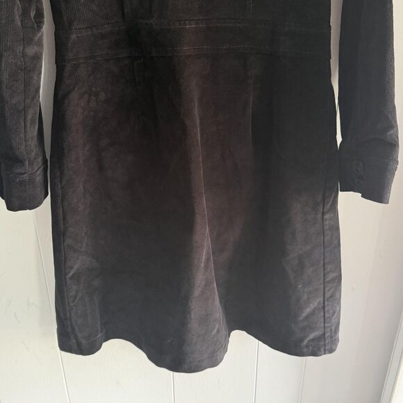 Tommy Jeans Coat Womens Medium Black Corduroy Long Jacket Red Star Lining - Picture 7 of 13